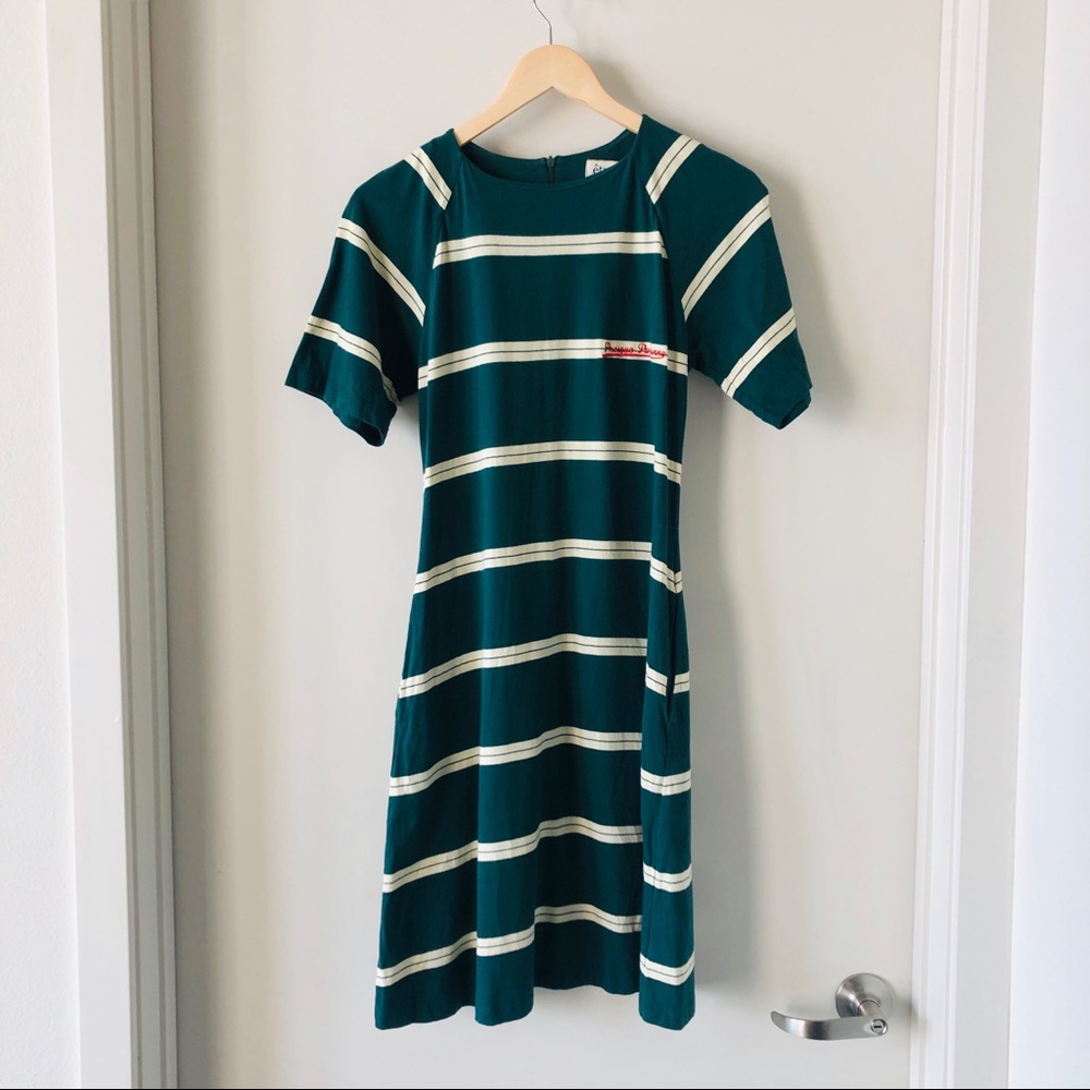 Etre Cecile green striped dress